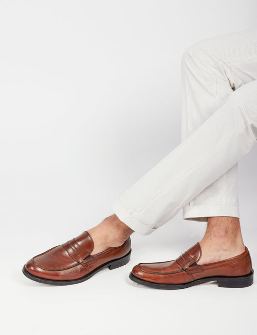 Pantaloni a righe in cotone goffrato_Luigi Fusaro