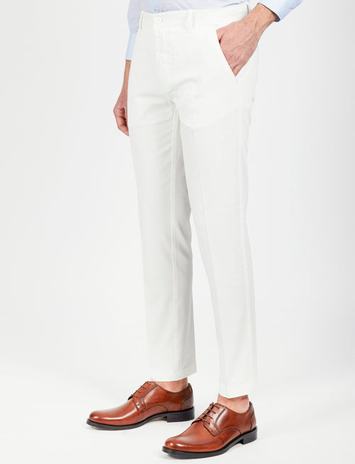 Pantaloni in dobby di cotone_Luigi Fusaro