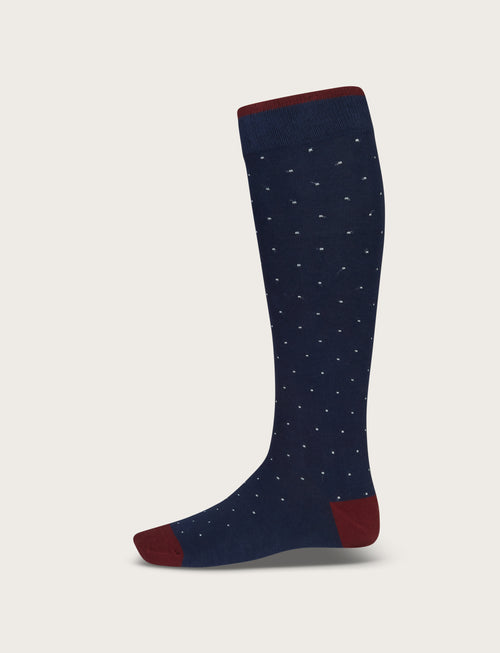 Calzini in cotone fantasia pois |Colore:Blu