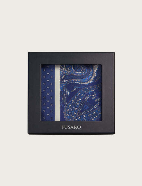 Foulard in seta fantasia geometrica floreale_Luigi Fusaro