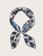 Foulard in seta fantasia paisley su fondo bianco luigi fusaro