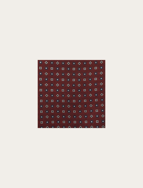 Pochette in seta micro fiori e rombi stilizzati luigi fusaro