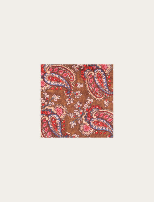 Pochette in seta fantasia paisley floreale luigi fusaro