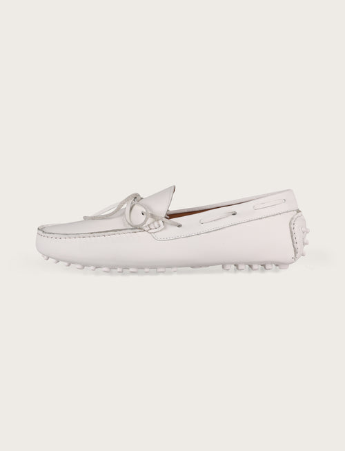 Mocassini in pelle modello driver|Colore:Bianco