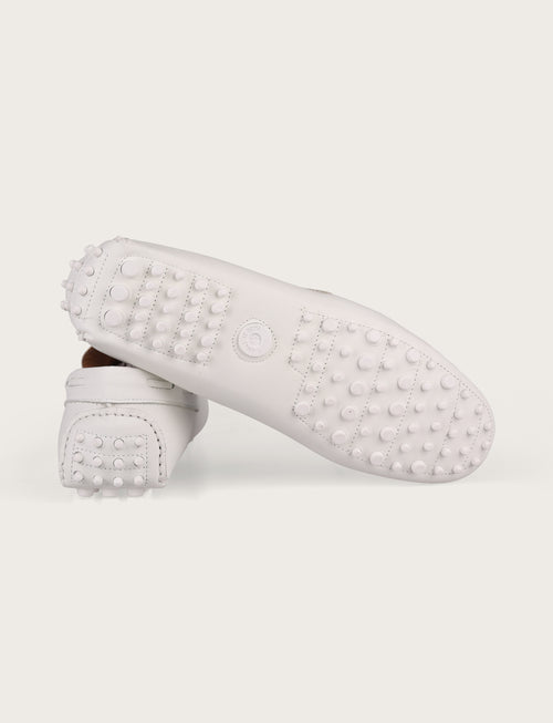 Mocassini in pelle modello driver|Colore:Bianco