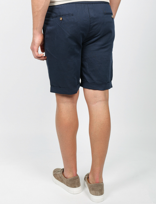Bermuda in lino e cotone con cintura luigi fusaro