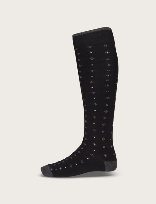 Calzini in cotone fantasia geometrica |Colore:Nero