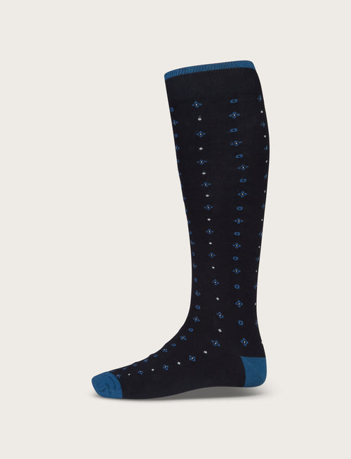 Calzini in cotone fantasia geometrica |Colore:Blu
