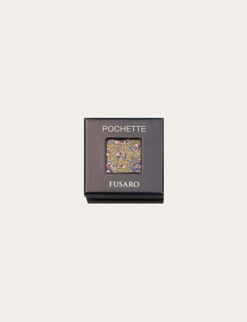 Pochette in seta fantasia cachemire su fondo verde luigi fusaro