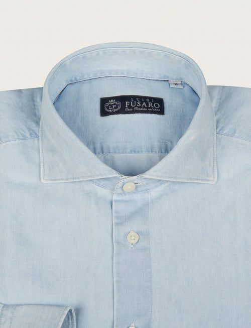 Camicia in denim 100% cotone |Colore:Lavaggio chiaro