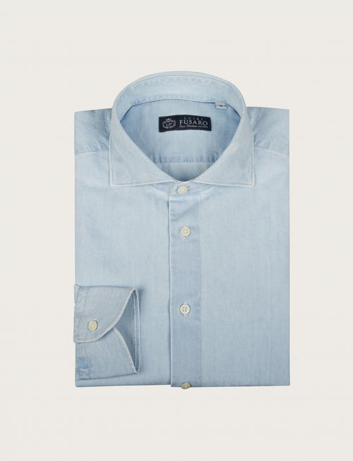 Camicia in denim 100% cotone luigi fusaro