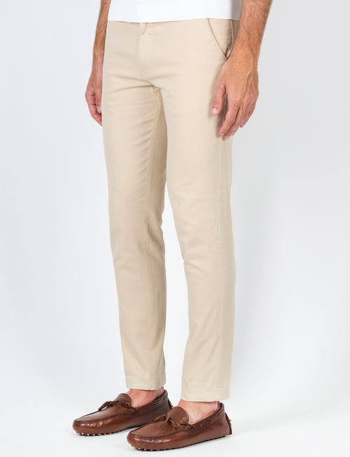 Pantaloni in dobby di cotone_Luigi Fusaro