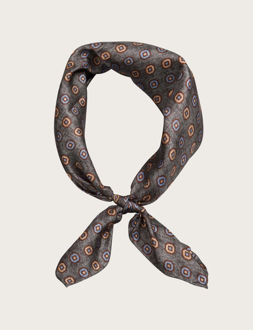 Foulard in seta con motivo geometrico rétro luigi fusaro