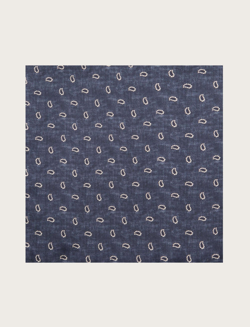 Foulard in seta blu paisley luigi fusaro