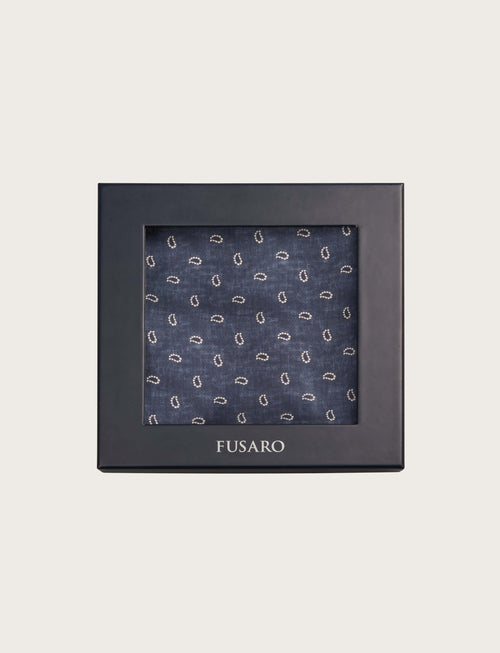 Foulard in seta blu paisley luigi fusaro