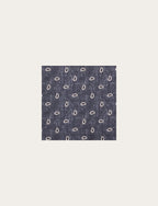 Pochette in seta blu paisley luigi fusaro