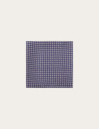 Pochette in seta blu con micro fantasia geometrica luigi fusaro