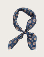 Foulard in seta floreale blu e arancio luigi fusaro