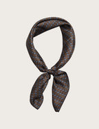 Foulard in seta moro con fantasia geometrica azzurra luigi fusaro