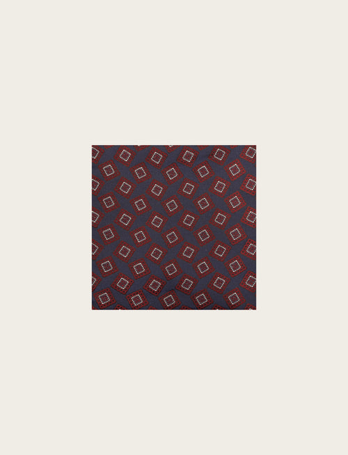 Pochette in seta fantasia geometrica a quadri luigi fusaro