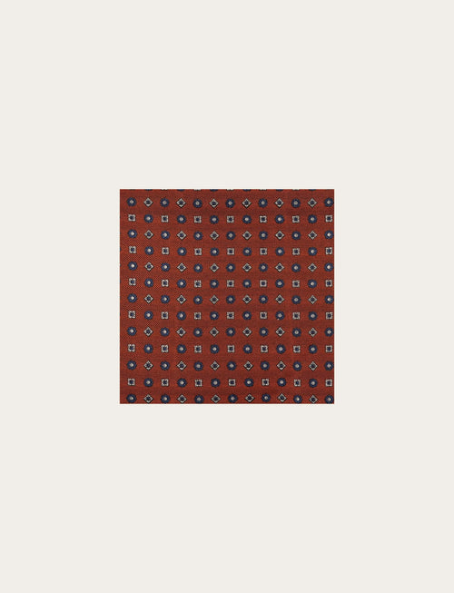 Pochette in seta micro fiori e rombi stilizzati luigi fusaro