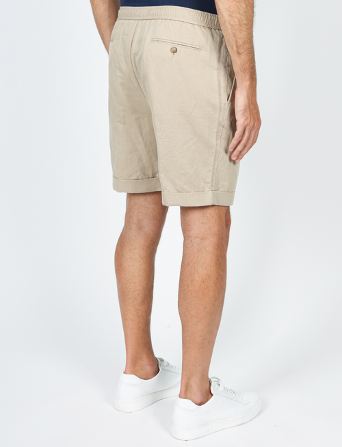 Bermuda in lino e cotone con cintura luigi fusaro