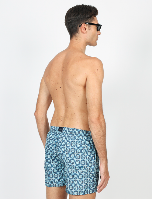 Costume da bagno fantasia geometrica blu luigi fusaro