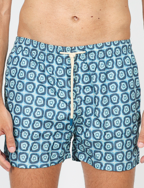 Costume da bagno fantasia geometrica blu luigi fusaro