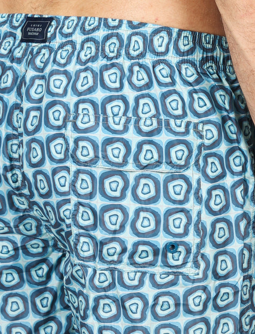 Costume da bagno fantasia geometrica blu luigi fusaro