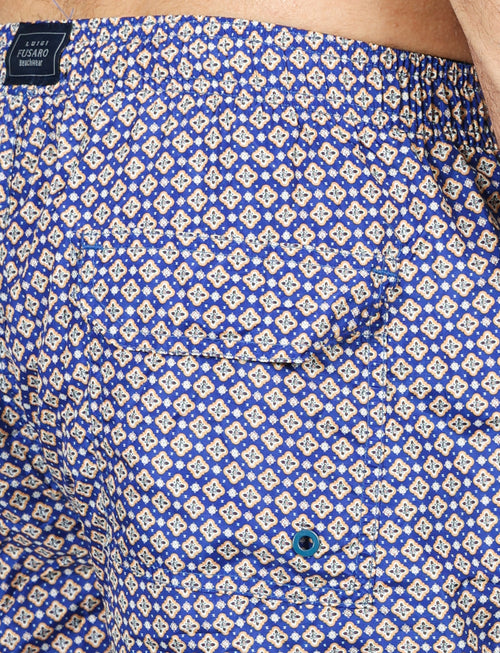 Costume da bagno fantasia micro geometrica blu luigi fusaro