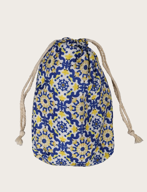 Costume da bagno fantasia maiolica blu e gialla luigi fusaro