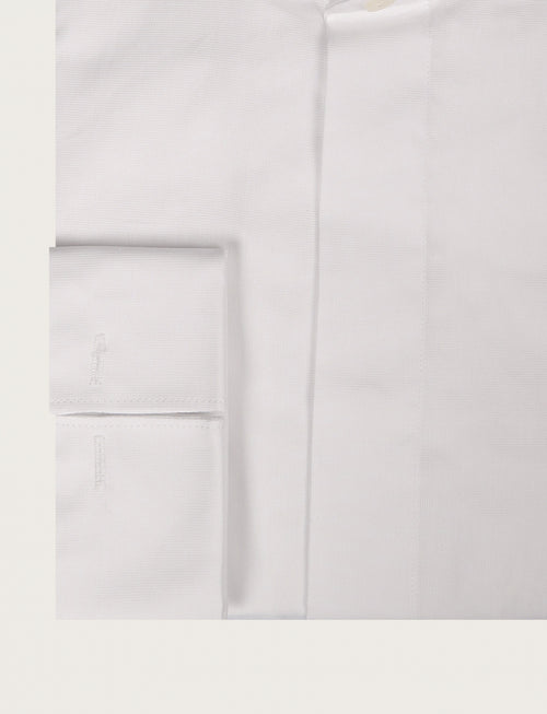 Camicia bianca in cotone fil à fil polso gemelli luigi fusaro