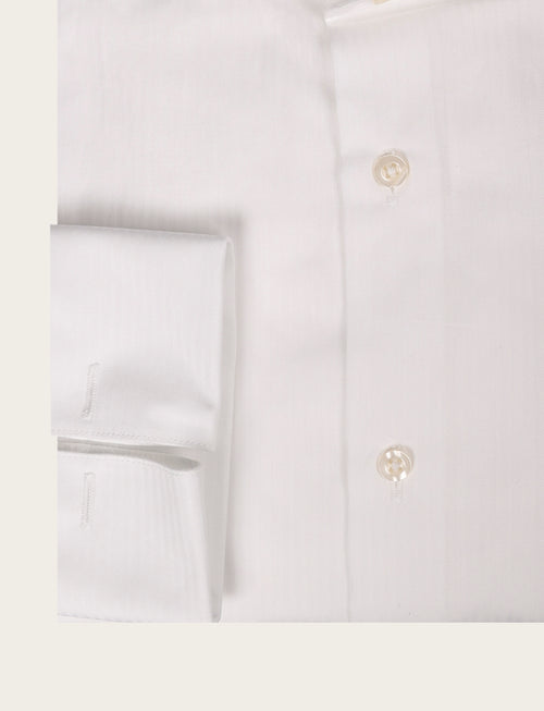 Camicia bianca in cotone con polsini per gemelli_Luigi Fusaro
