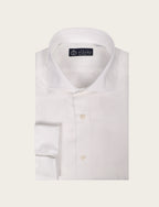 Camicia bianca in cotone con polsini per gemelli_Luigi Fusaro