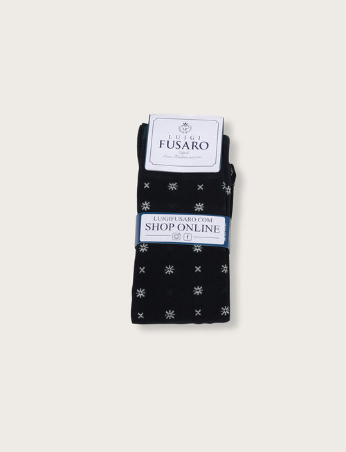 Calzini in cotone micro fantasia |Colore:Blu