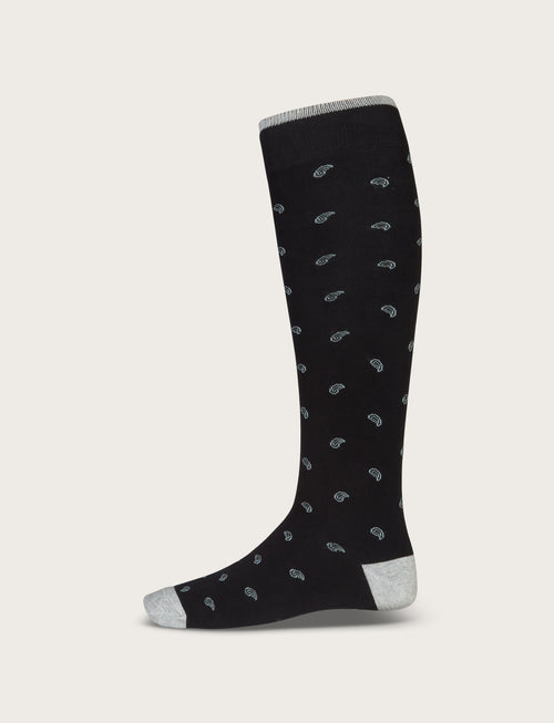 Calzini in cotone fantasia cachemire |Colore:Nero