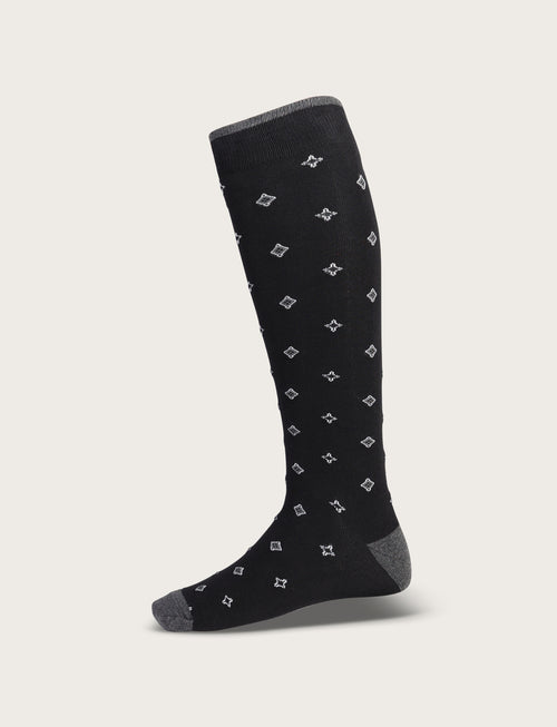 Calzini in cotone motivi geometrici |Colore:Nero