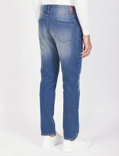 Jeans cinque tasche in denim |Colore:Lavaggio chiaro