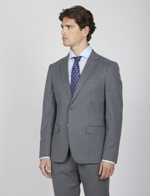 Giacca da abito gessata Drop 7|Colore:Grigio