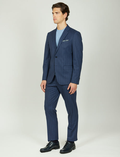 Abito classico gessato Drop 7|Colore:Blu