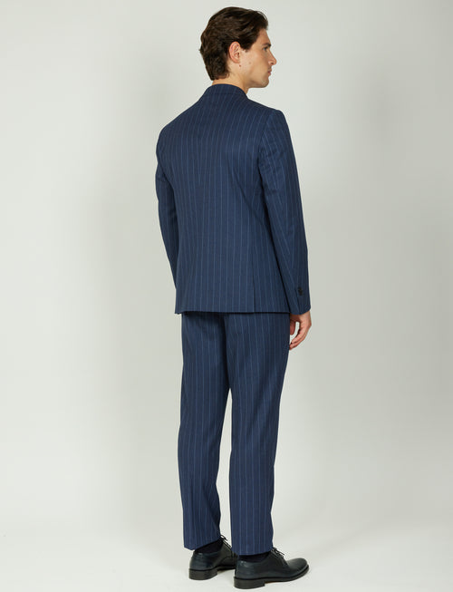 Abito classico gessato Drop 7|Colore:Blu