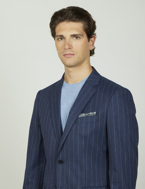 Abito classico gessato Drop 7|Colore:Blu