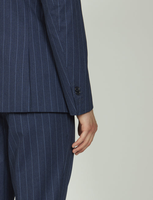 Abito classico gessato Drop 7|Colore:Blu