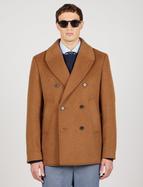 Cappotto doppiopetto in lana misto |Colore:Cammello
