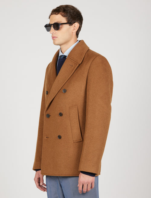 Cappotto doppiopetto in lana misto |Colore:Cammello