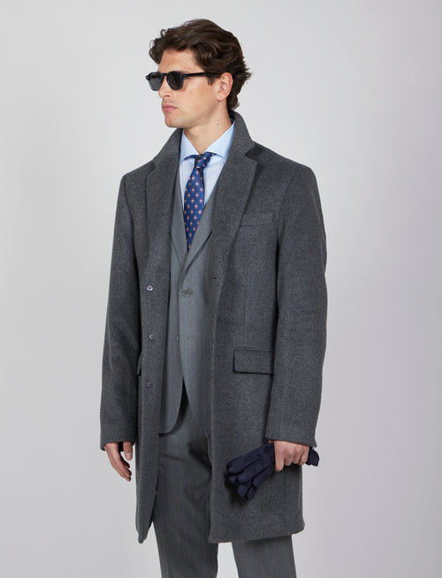 Cappotto classico in lana misto |Colore:Grigio