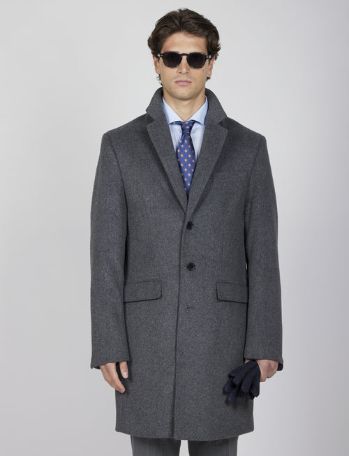 Cappotto classico in lana misto |Colore:Grigio