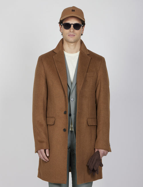 Cappotto classico in lana misto |Colore:Cammello