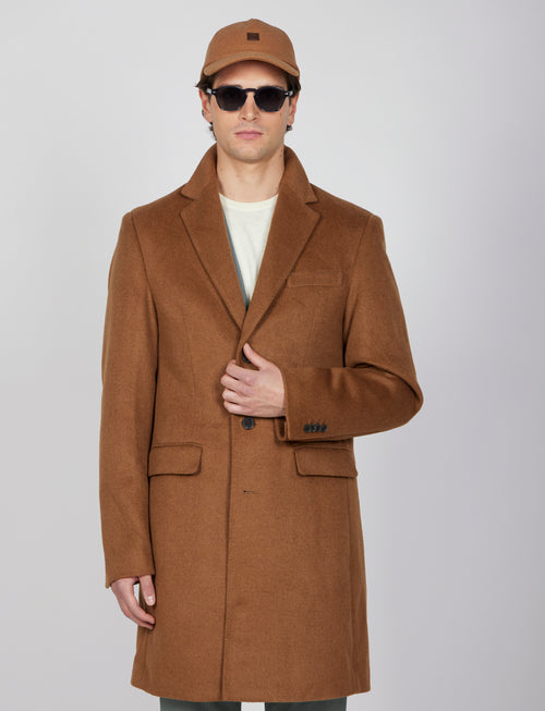 Cappotto classico in lana misto |Colore:Cammello
