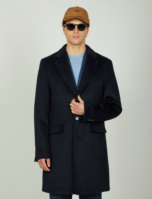 Cappotto classico in lana misto |Colore:Blu